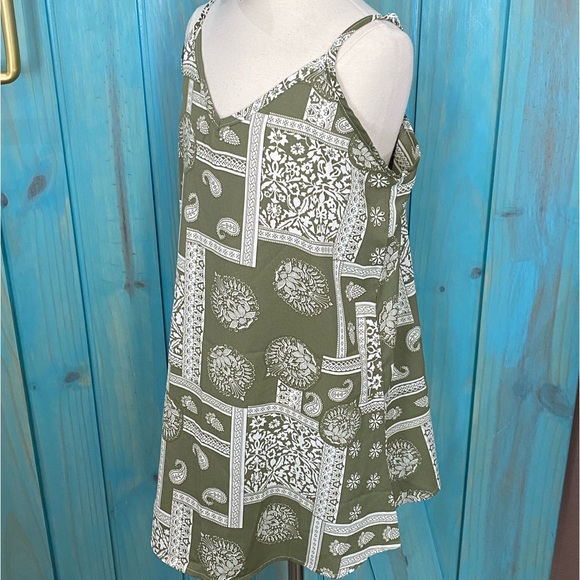 NWOT Shein Girl’s Olive Green/White Patterned Tunic Camisole -8/9Y - Picture 5 of 9